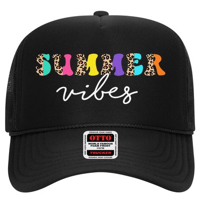 Summer Vibes Leopard Hello Summer Vacation Family Trucker Hat