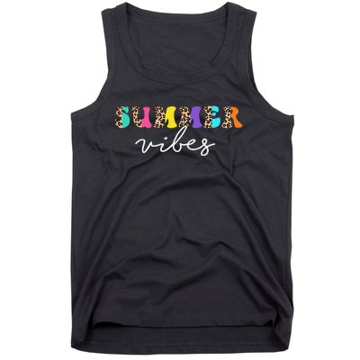 Summer Vibes Leopard Hello Summer Vacation Family Tank Top