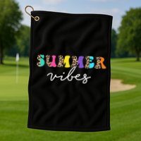 Summer Vibes Leopard Hello Summer Vacation Family Golf Towel