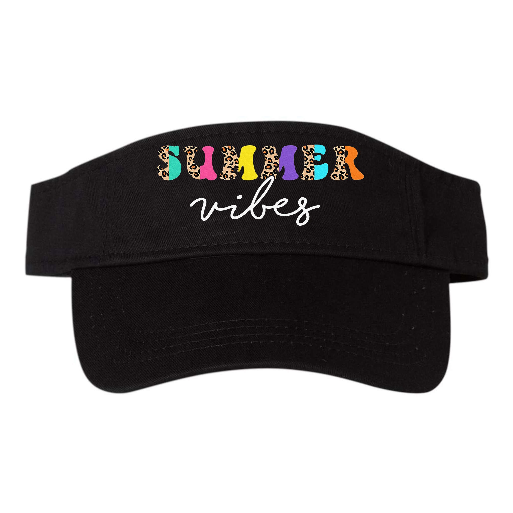 Summer Vibes Leopard Hello Summer Vacation Family Visor
