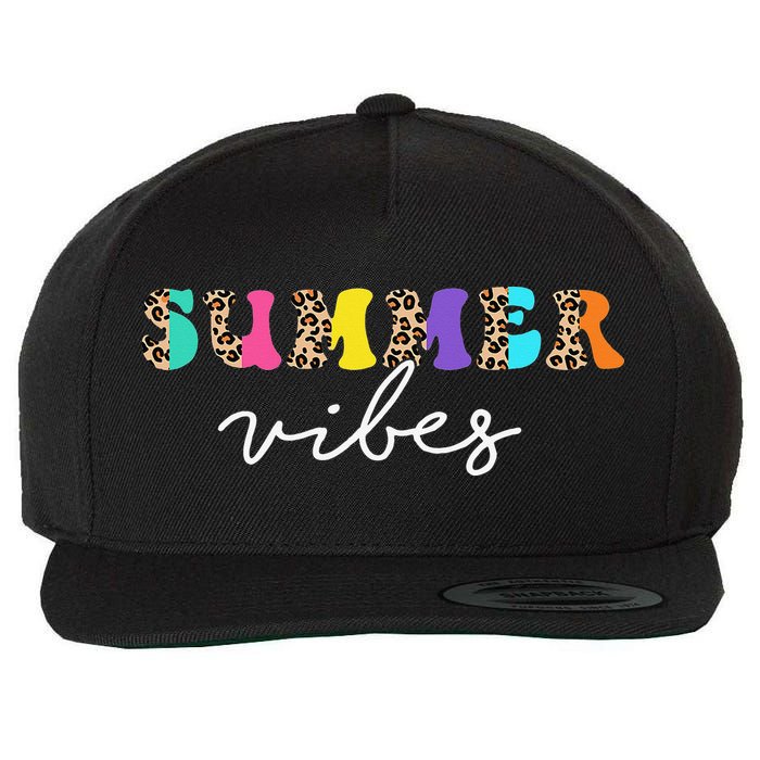 Summer Vibes Leopard Hello Summer Vacation Family Wool Snapback Cap