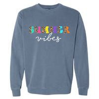 Summer Vibes Leopard Hello Summer Vacation Family Garment-Dyed Sweatshirt