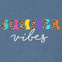 Summer Vibes Leopard Hello Summer Vacation Family Garment-Dyed Sweatshirt