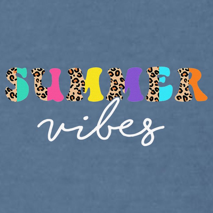 Summer Vibes Leopard Hello Summer Vacation Family Garment-Dyed Sweatshirt