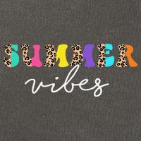 Summer Vibes Leopard Hello Summer Vacation Family Cotton Canvas Backpack