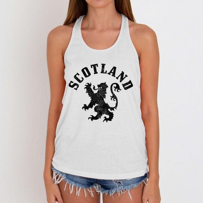 Scotland Vintage Lion Scottish Pride Gift UK Women's Knotted Racerback Tank