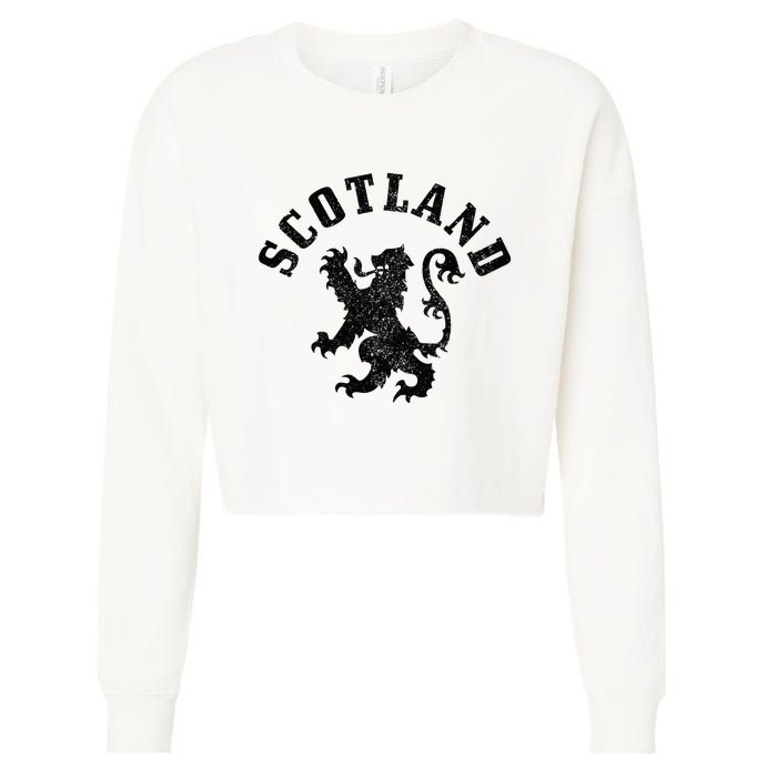 Scotland Vintage Lion Scottish Pride Gift UK Cropped Pullover Crew