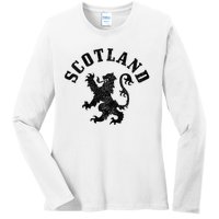 Scotland Vintage Lion Scottish Pride Gift UK Ladies Long Sleeve Shirt