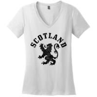 Scotland Vintage Lion Scottish Pride Gift UK Women's V-Neck T-Shirt