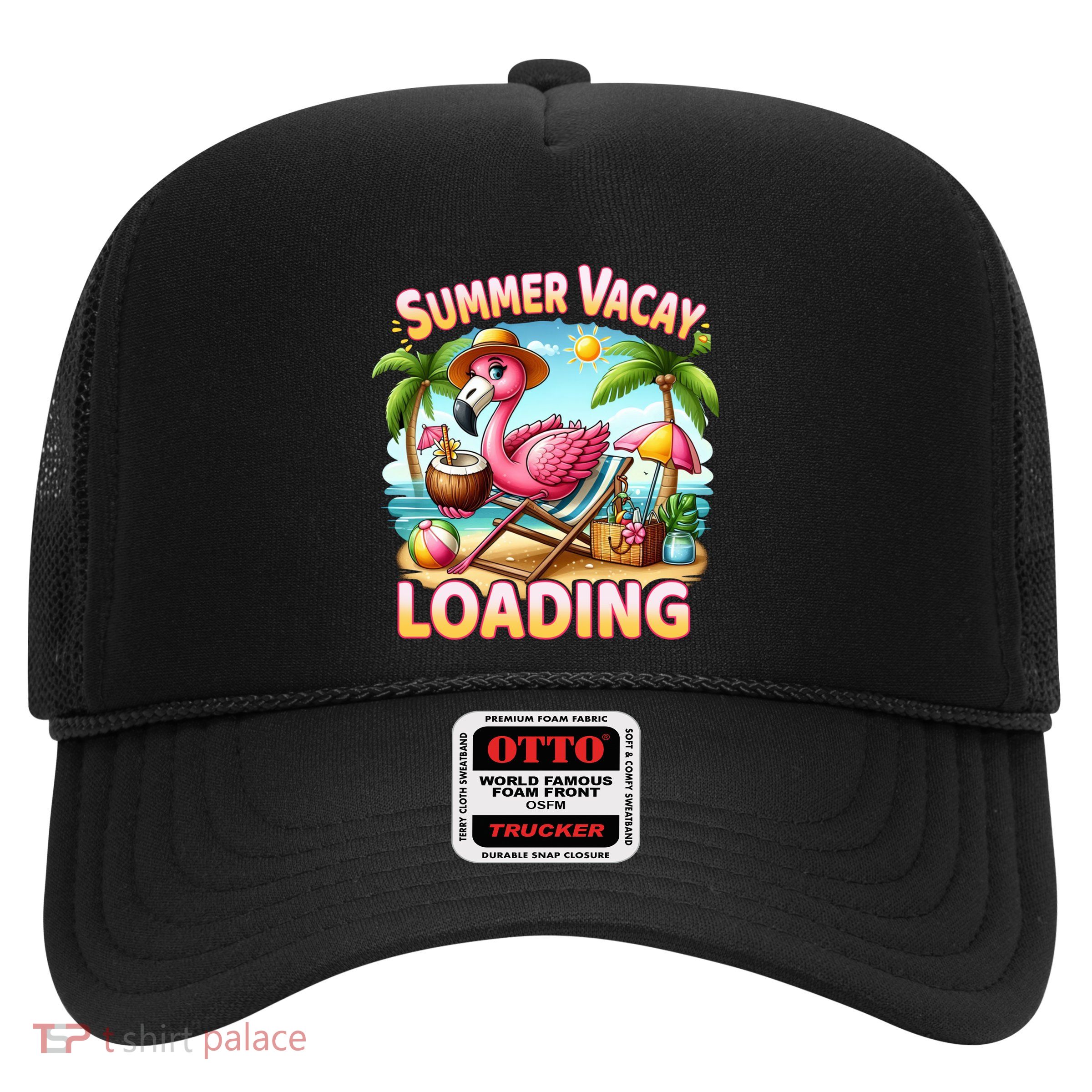 Summer Vacay Loading Cute Flamingo Family Trip Hello Summer Meaningful Gift Trucker Hat