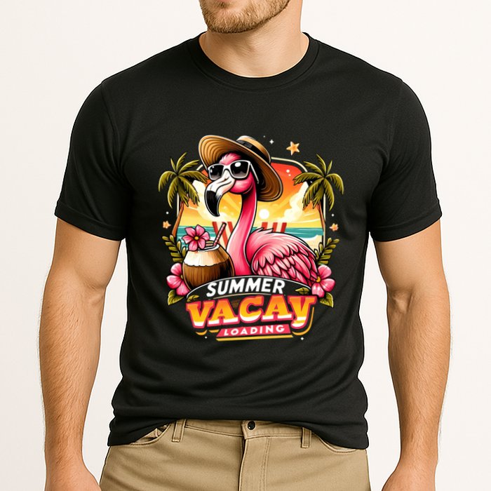 Summer Vacay Loading Hello Summer Cute Flamingo Family Trip Gift Cooling Performance Crew T-Shirt