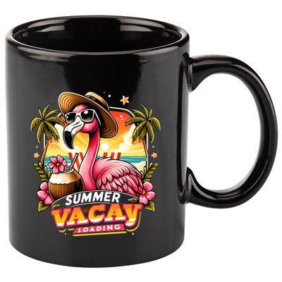 Summer Vacay Loading Hello Summer Cute Flamingo Family Trip Gift 11oz C Handle Ceramic Mug