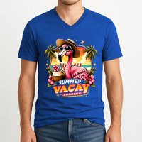 Summer Vacay Loading Hello Summer Cute Flamingo Family Trip Gift V-Neck T-Shirt