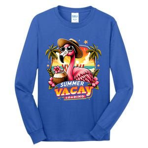 Summer Vacay Loading Hello Summer Cute Flamingo Family Trip Gift Tall Long Sleeve T-Shirt