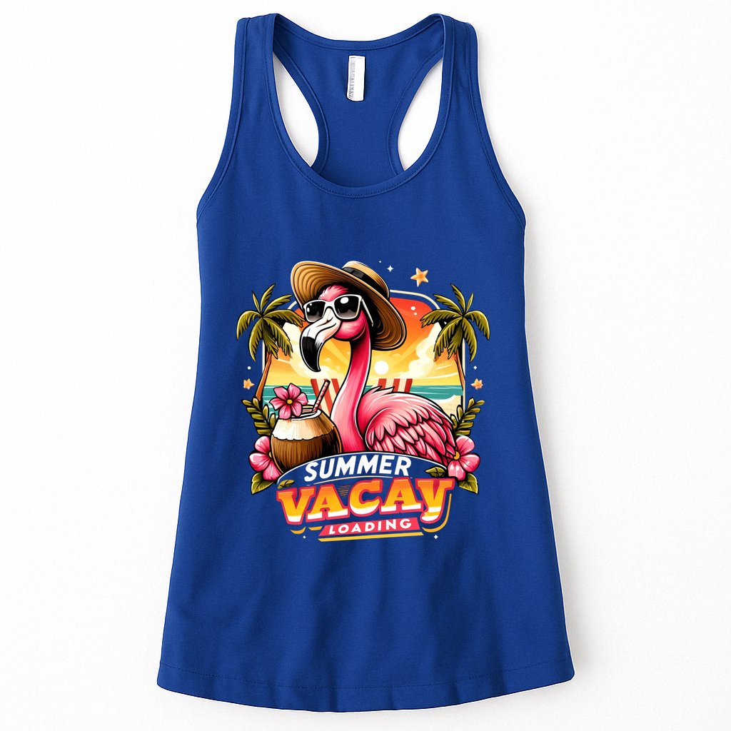 Summer Vacay Loading Hello Summer Cute Flamingo Family Trip Gift Womens Tank Top