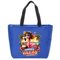 Summer Vacay Loading Hello Summer Cute Flamingo Family Trip Gift Zip Tote Bag
