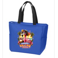 Summer Vacay Loading Hello Summer Cute Flamingo Family Trip Gift Zip Tote Bag