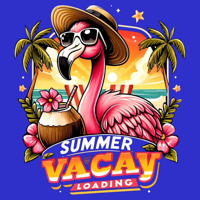 Summer Vacay Loading Hello Summer Cute Flamingo Family Trip Gift Zip Tote Bag