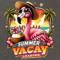 Summer Vacay Loading Hello Summer Cute Flamingo Family Trip Gift Cotton Canvas Backpack