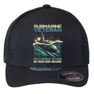 Submarine Veteran Like Normal Veteran But Much More Awesome Flexfit Unipanel Trucker Cap