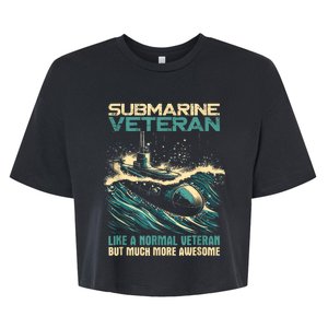 Submarine Veteran Like Normal Veteran But Much More Awesome Bella+Canvas Jersey Crop Tee