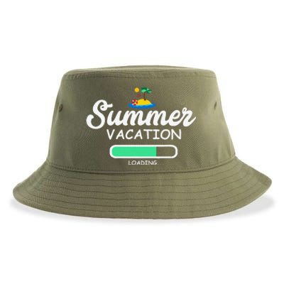 Summer Vacation Loading Last Day Of School Teacher Sustainable Bucket Hat