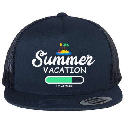 Summer Vacation Loading Last Day Of School Teacher Flat Bill Trucker Hat