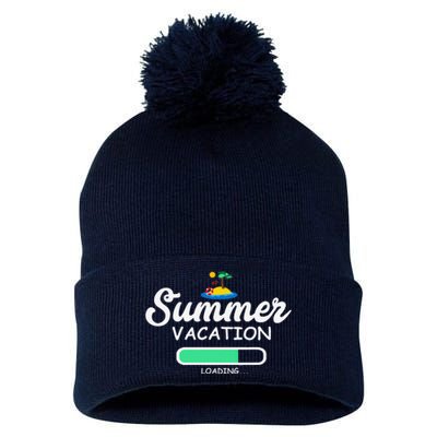 Summer Vacation Loading Last Day Of School Teacher Pom Pom 12in Knit Beanie