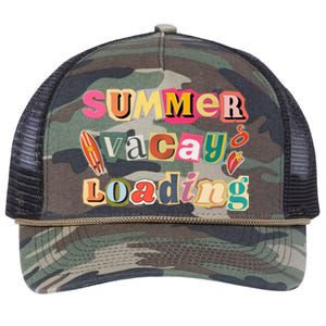 Summer Vacay Loading Last Day Of School 2024 Cool Gift Retro Rope Trucker Hat Cap