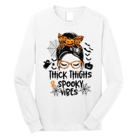 Spooky Vibes Messy Bun Halloween Leggings Long Sleeve Shirt