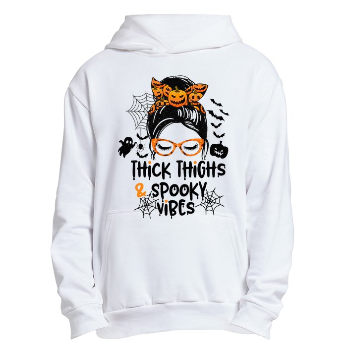 Spooky Vibes Messy Bun Halloween Leggings Urban Pullover Hoodie