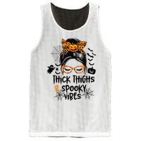 Spooky Vibes Messy Bun Halloween Leggings Mesh Reversible Basketball Jersey Tank