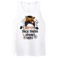 Spooky Vibes Messy Bun Halloween Leggings PosiCharge Competitor Tank