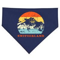 Switzerland Vintage Mountains Swiss Souvenir Gift USA-Made Doggie Bandana