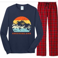 Switzerland Vintage Mountains Swiss Souvenir Gift Long Sleeve Pajama Set