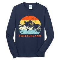 Switzerland Vintage Mountains Swiss Souvenir Gift Tall Long Sleeve T-Shirt