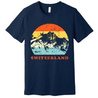 Switzerland Vintage Mountains Swiss Souvenir Gift Premium T-Shirt