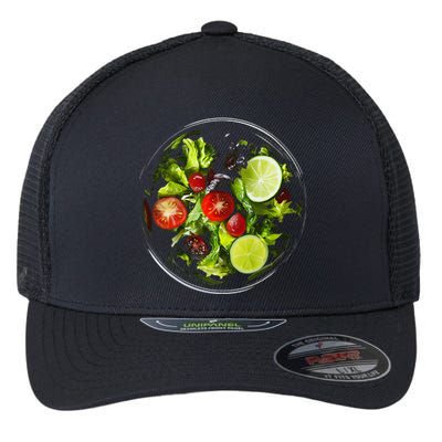 Saladkit Vegetable Motif Illustration Salad Kit Flexfit Unipanel Trucker Cap