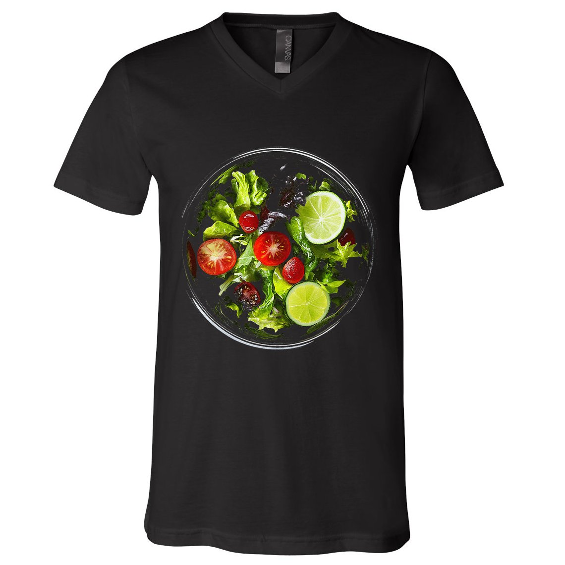 Saladkit Vegetable Motif Illustration Salad Kit V-Neck T-Shirt