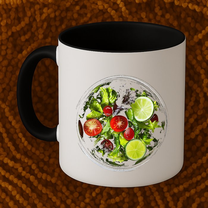 Saladkit Vegetable Motif Illustration Salad Kit Mug