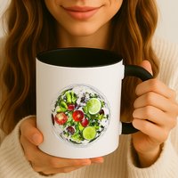 Saladkit Vegetable Motif Illustration Salad Kit Mug