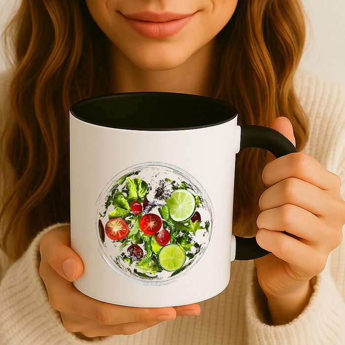 Saladkit Vegetable Motif Illustration Salad Kit Mug