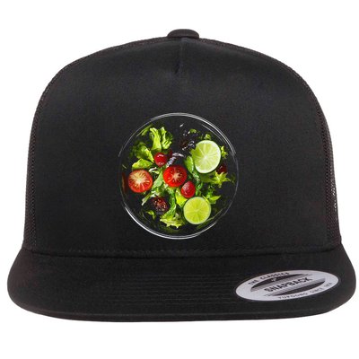 Saladkit Vegetable Motif Illustration Salad Kit Flatbill Hat