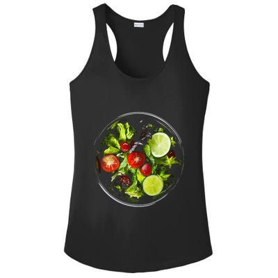 Saladkit Vegetable Motif Illustration Salad Kit Ladies PosiCharge Competitor Racerback Tank