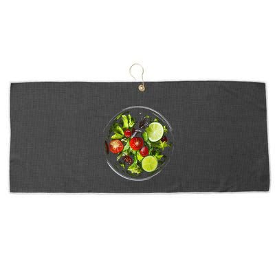 Saladkit Vegetable Motif Illustration Salad Kit Large Microfiber Waffle Golf Towel