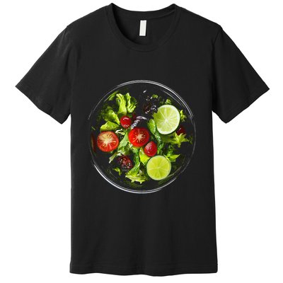 Saladkit Vegetable Motif Illustration Salad Kit Premium T-Shirt