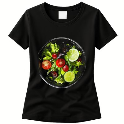 Saladkit Vegetable Motif Illustration Salad Kit Womens T-Shirt