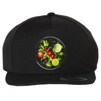 Saladkit Vegetable Motif Illustration Salad Kit Wool Snapback Cap
