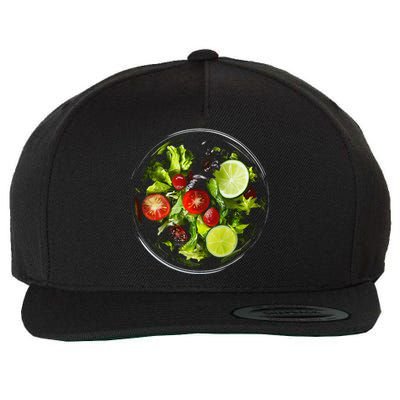 Saladkit Vegetable Motif Illustration Salad Kit Wool Snapback Cap