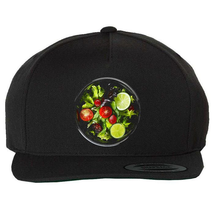 Saladkit Vegetable Motif Illustration Salad Kit Wool Snapback Cap
